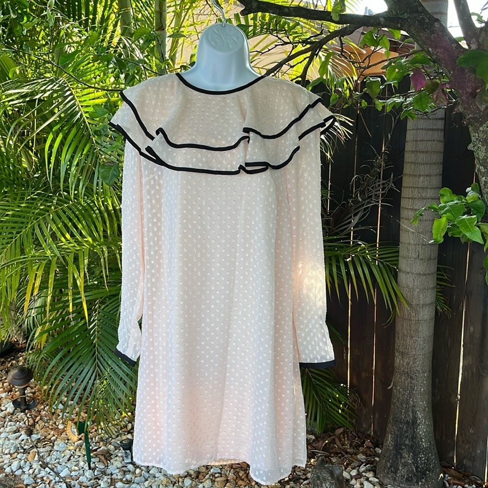 MAX SPORT Top Ruffle Sheer with Underlay Cocktail Dress size small